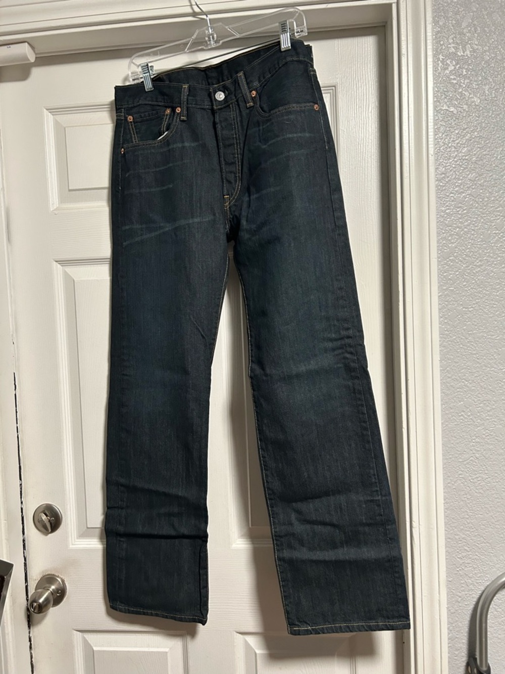 Men's 501 Dark Wash Straight-Leg Jeans - Navy Black